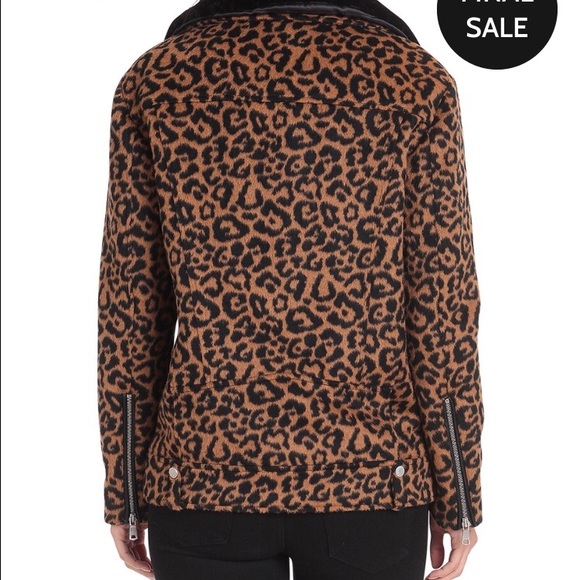 🎁NWT Avec Les Filles Leopard Wool Blend Coat S - Picture 6 of 9